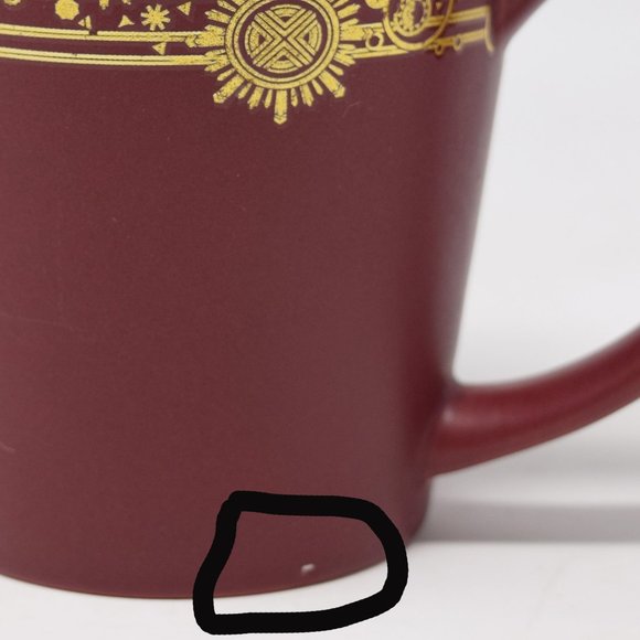 Empire State Building Coffee Mug Matte Maroon Red Glossy Yellow Gold Rare 11 oz - Picture 7 of 12